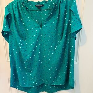 41 Hawthorn Green and White Polka Dot Blouse